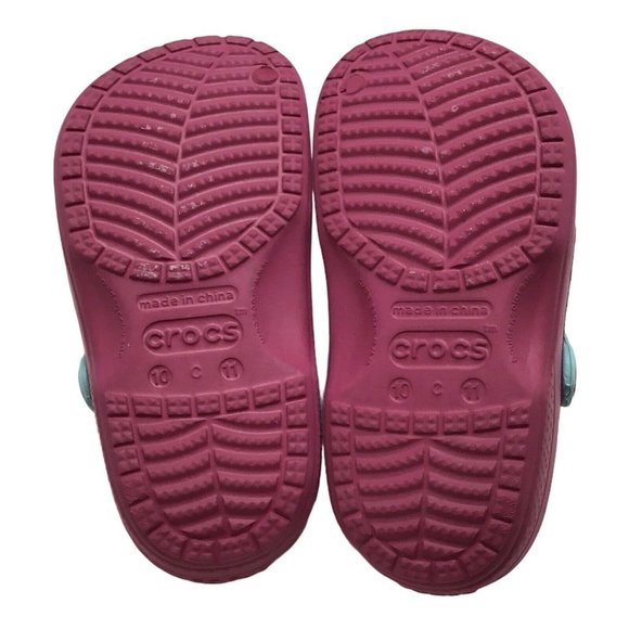 Crocs Toddler Girls Sz 10/11 Fuchsia Disney Frozen - Picture 9 of 12